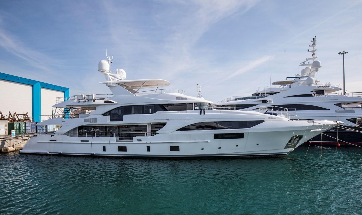 a large white yacht aboard ALEGRE Yacht for Charter