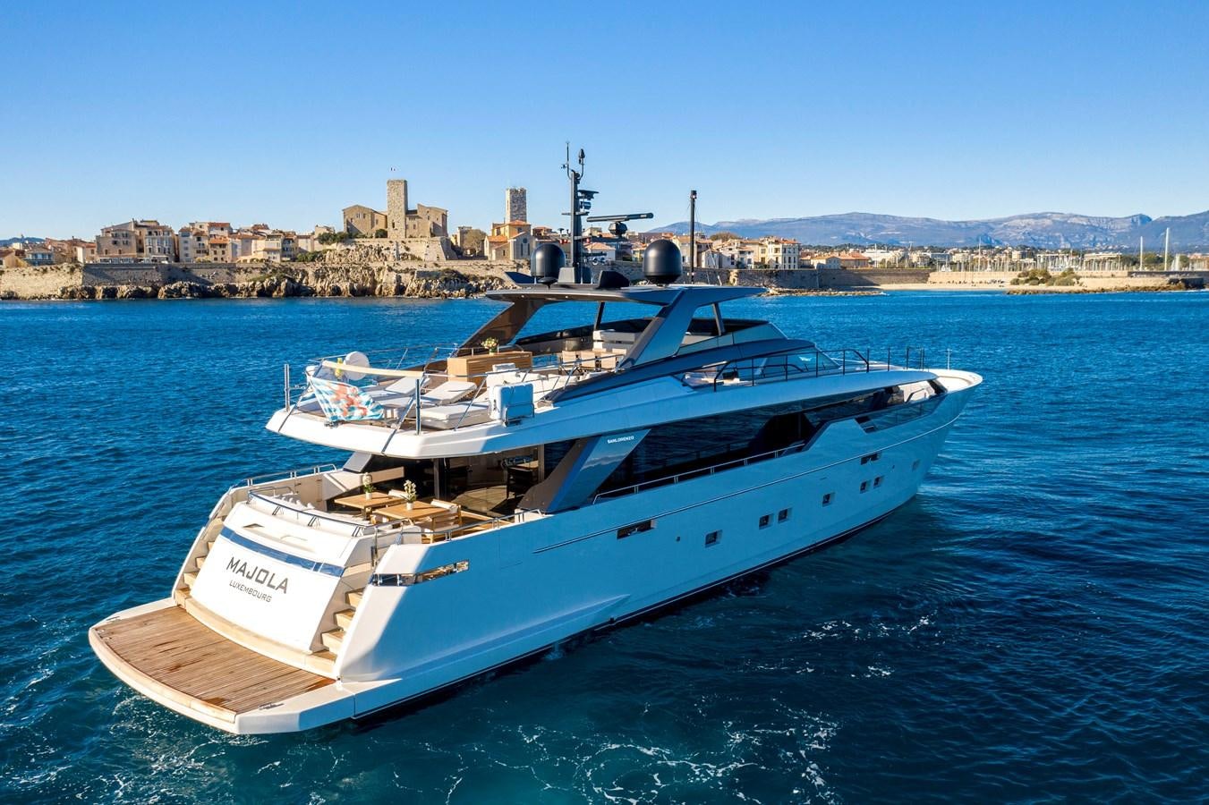 a boat on the water aboard AMWAJ Yacht for Sale