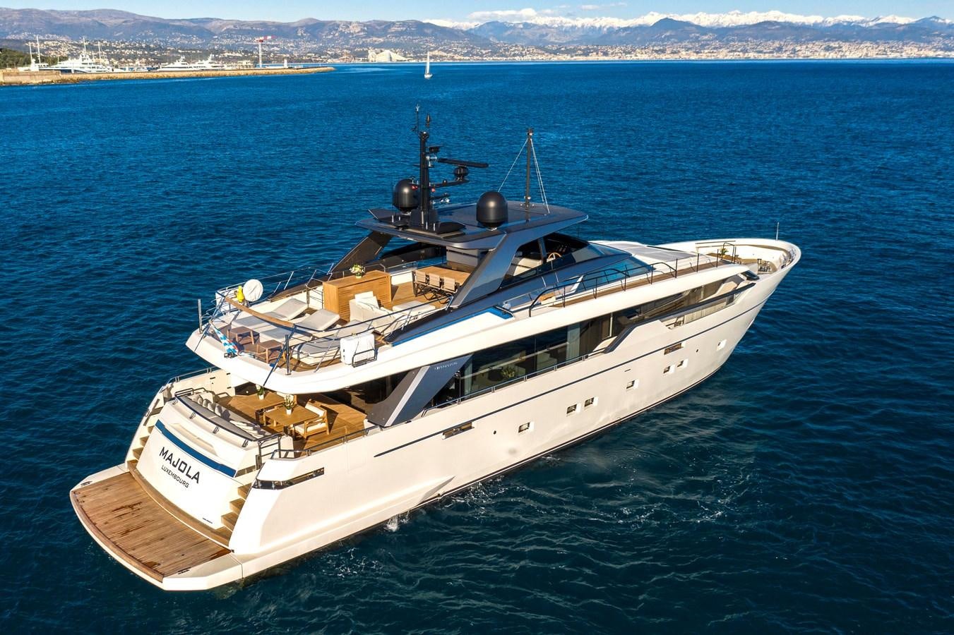 a boat in the water aboard AMWAJ Yacht for Sale