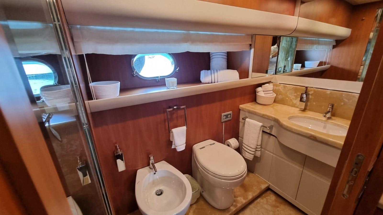 a bathroom with a sink and a toilet aboard FTS2 Yacht for Sale
