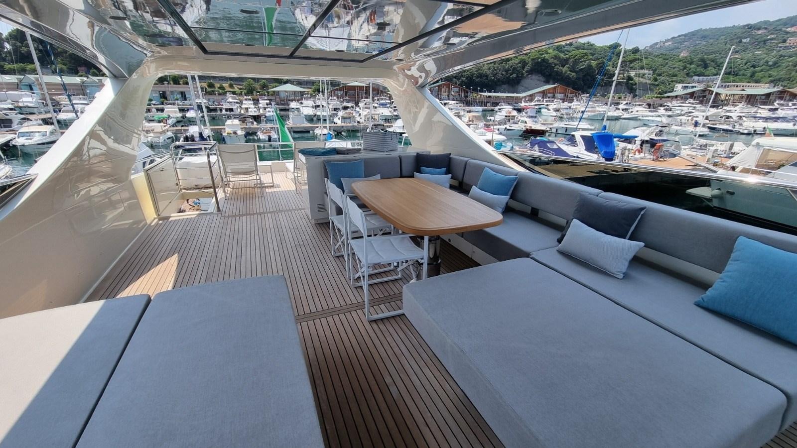 a deck with a deck and a pool aboard FTS2 Yacht for Sale