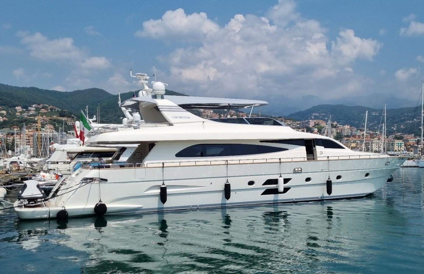 a white yacht in the water aboard FTS2 Yacht for Sale