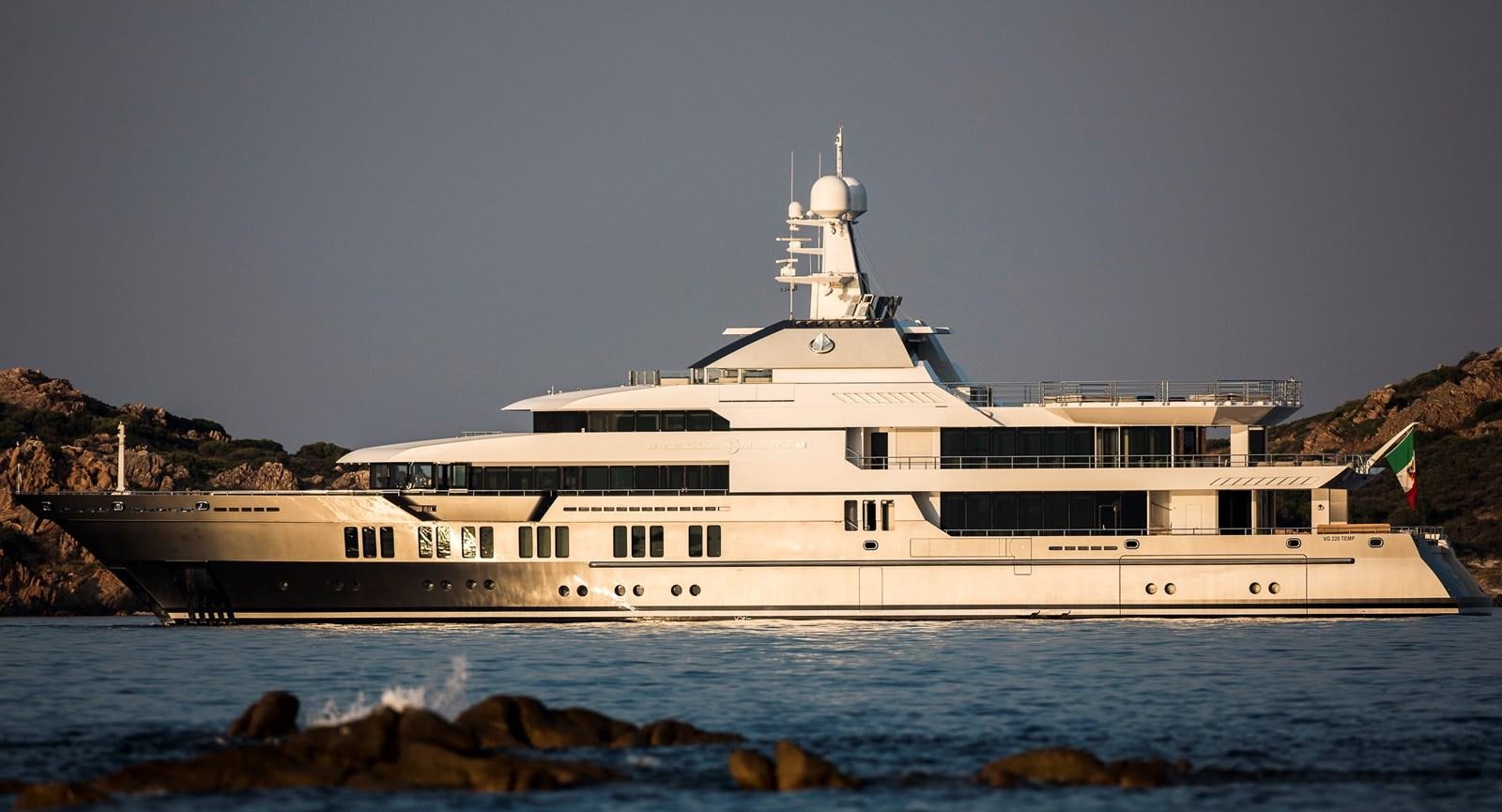 a large white ship aboard STELLA MARIS Yacht for Sale