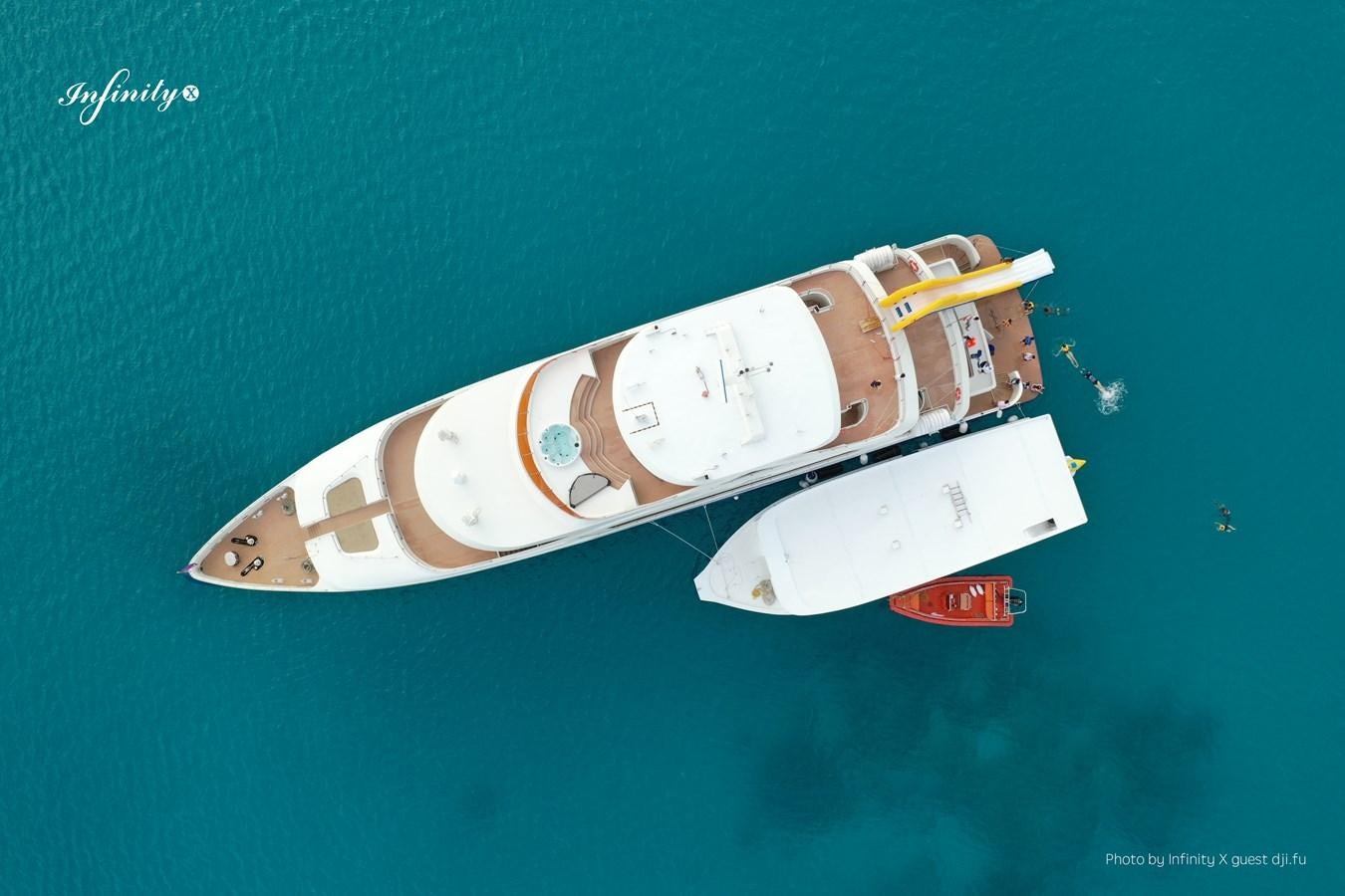 a space ship in the sky aboard INFINITY X Yacht for Sale