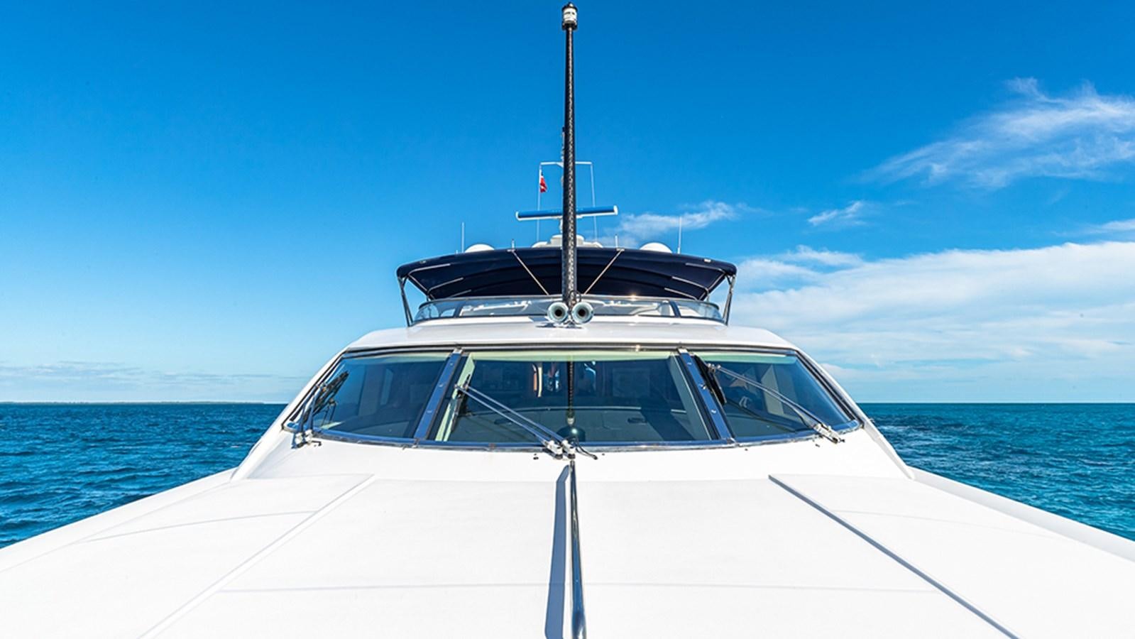 a white boat in the water aboard KEFI Yacht for Sale