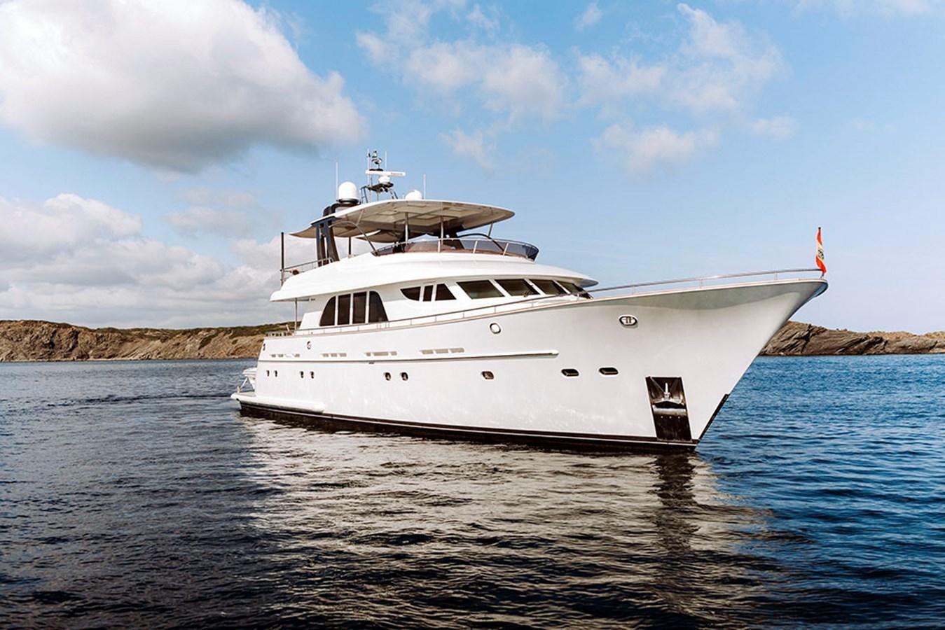 a white yacht in the water aboard LAS NINAS Yacht for Sale