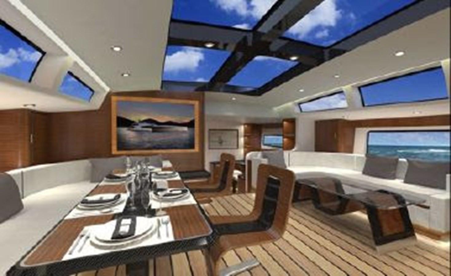 a room with a table and chairs aboard 2023 MCCONAGHY MAKARA Yacht for Sale