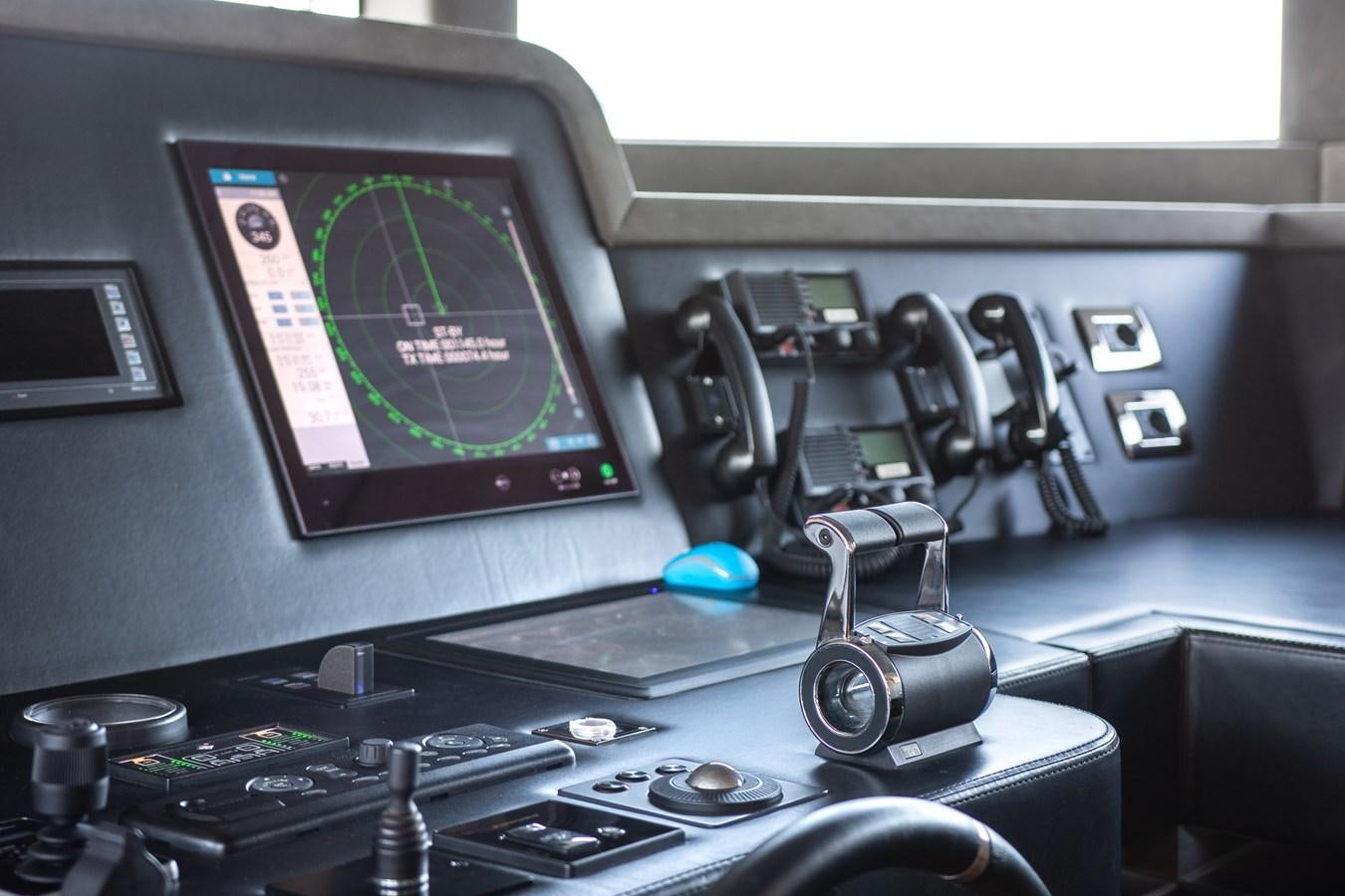 a control panel with a screen aboard VARVARA Yacht for Sale