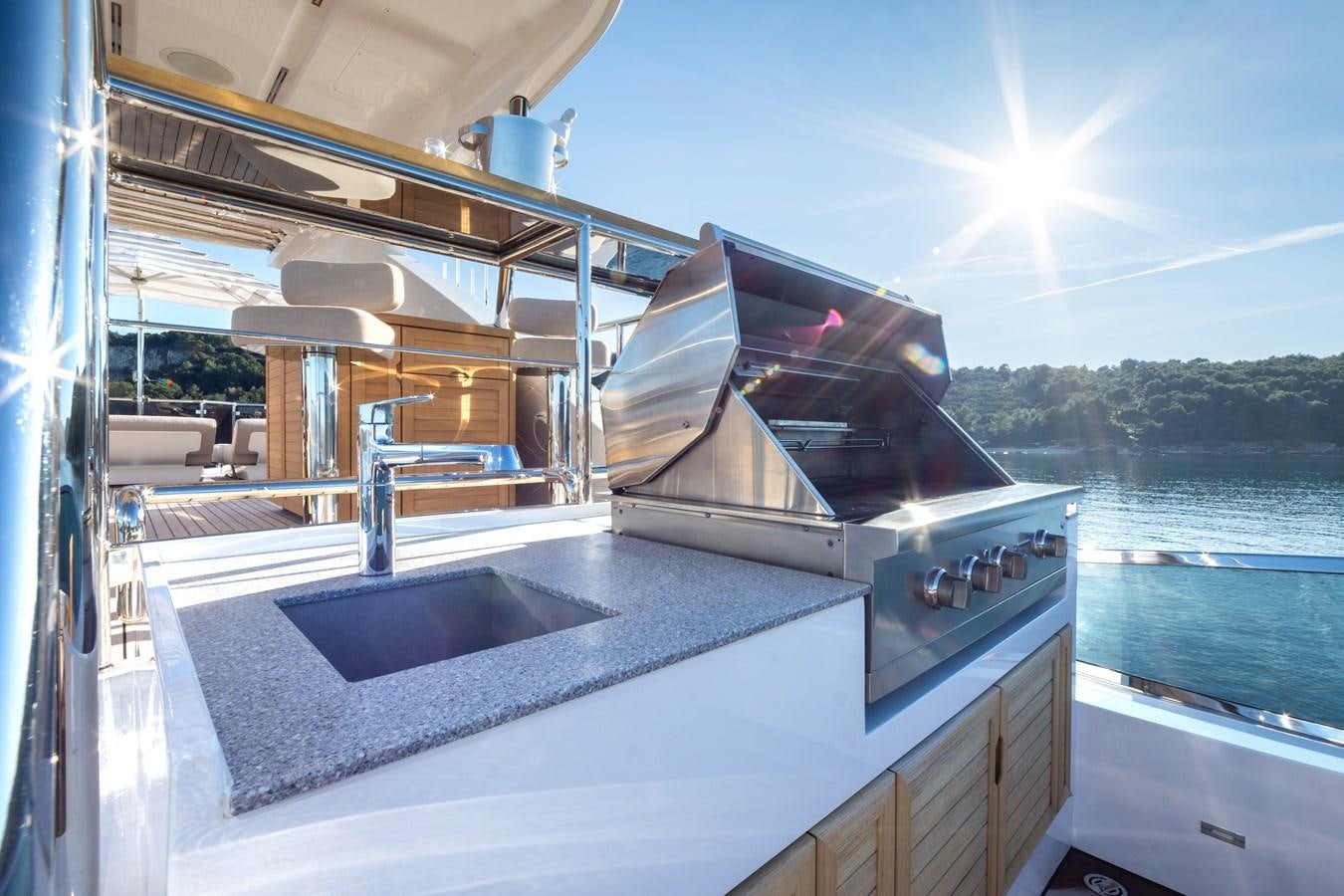a large kitchen with a large sink aboard VARVARA Yacht for Sale