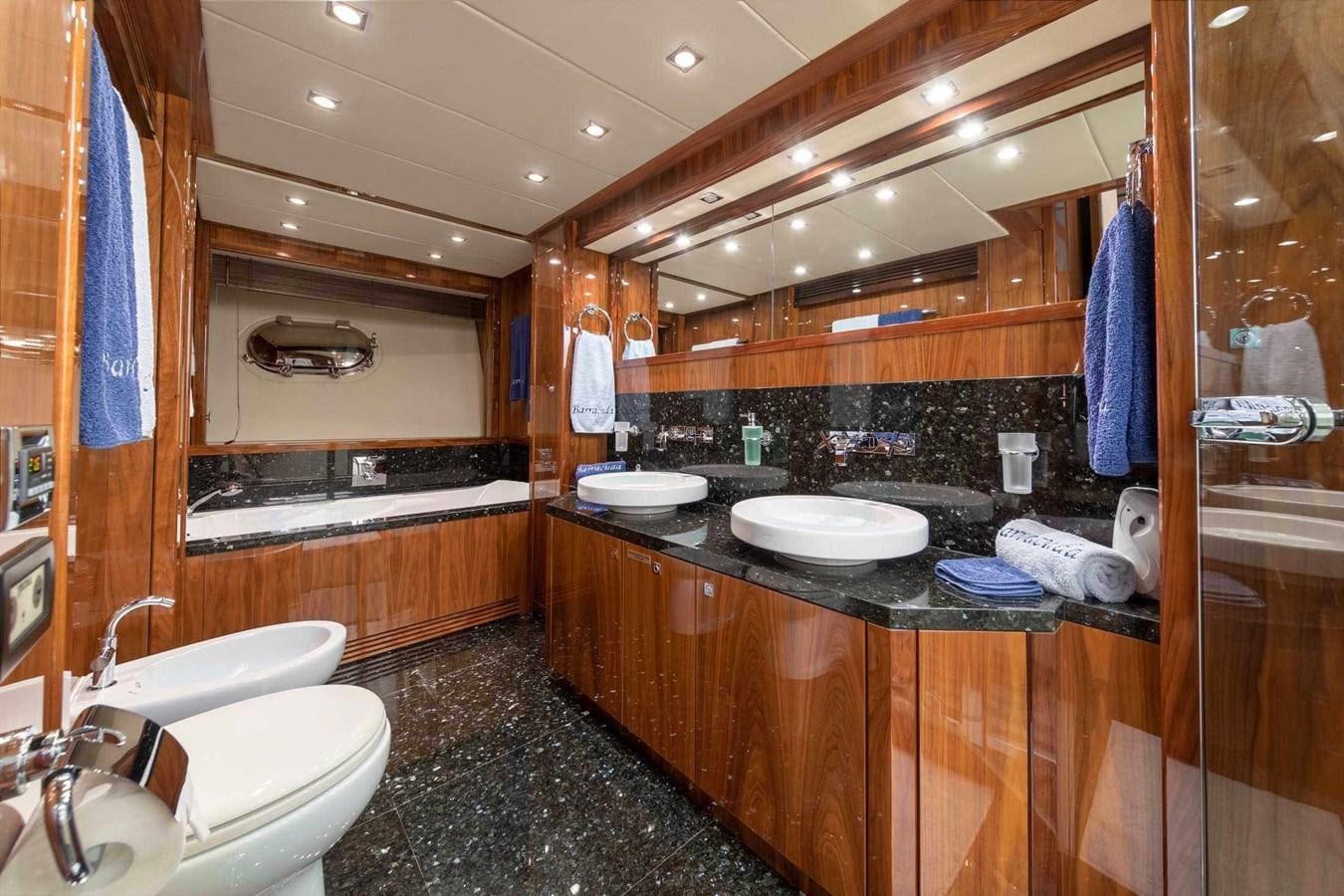 a bathroom with a large countertop aboard BARRACUDA RED SEA Yacht for Sale