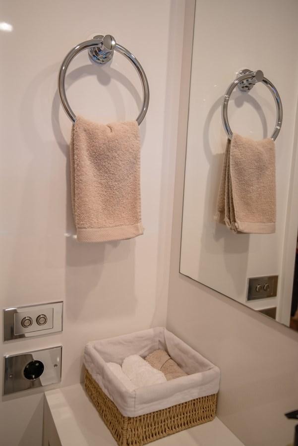 towels on a rack aboard SUN ANEMOS Yacht for Sale