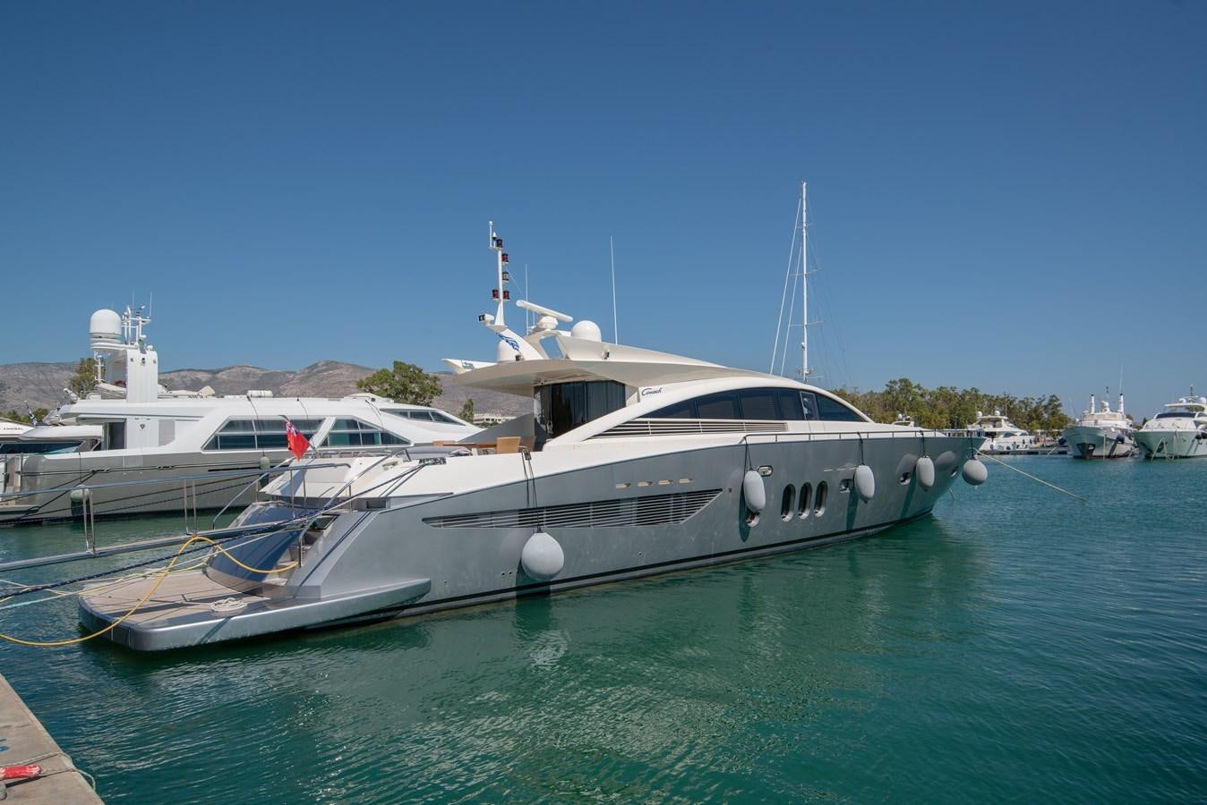 a boat docked at a pier aboard SUN ANEMOS Yacht for Sale