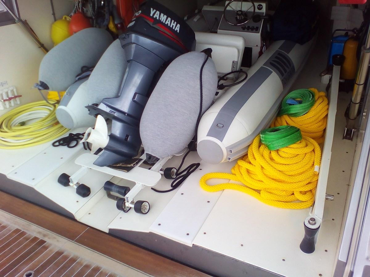 a group of black and white tires on a white surface aboard SUN ANEMOS Yacht for Sale