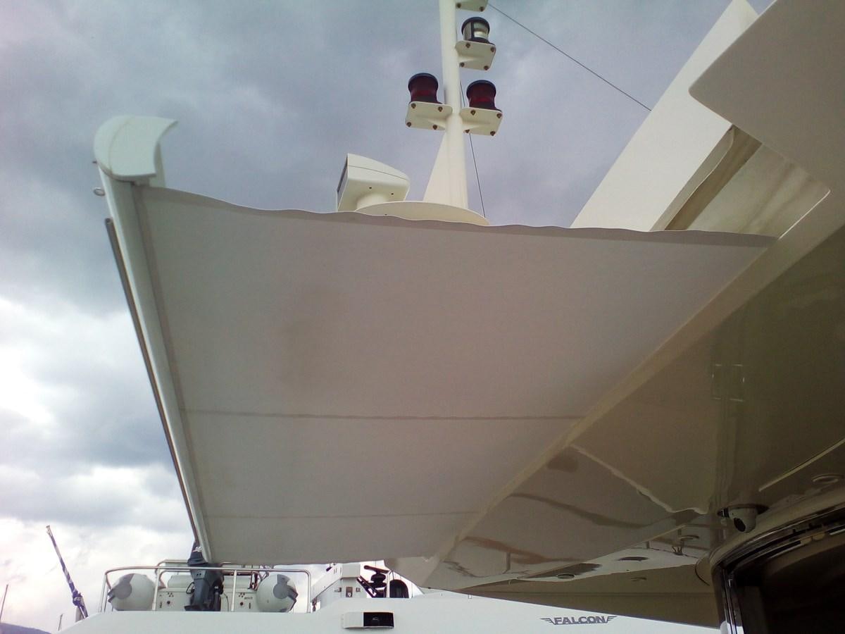 a large white satellite dish aboard SUN ANEMOS Yacht for Sale