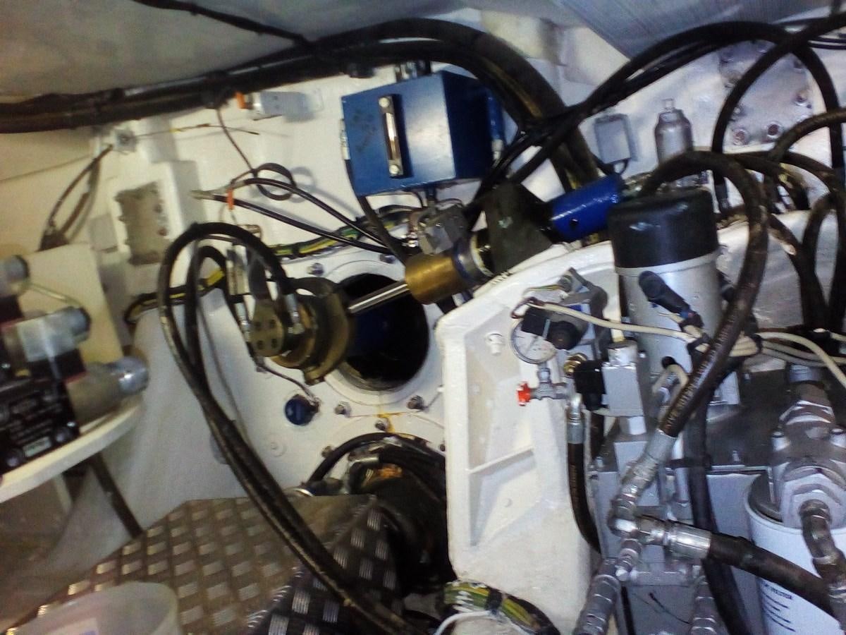 a close-up of a car engine aboard SUN ANEMOS Yacht for Sale