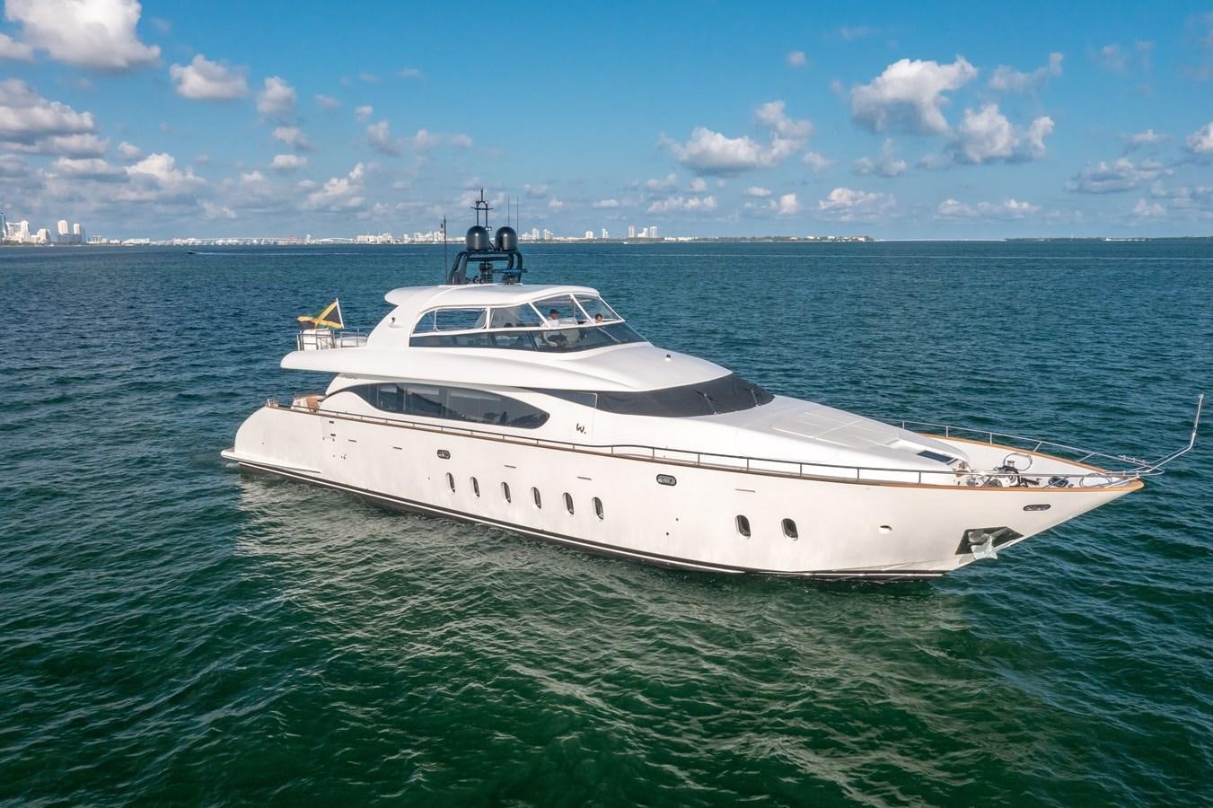 a white yacht in the water aboard DOMINIC Yacht for Sale
