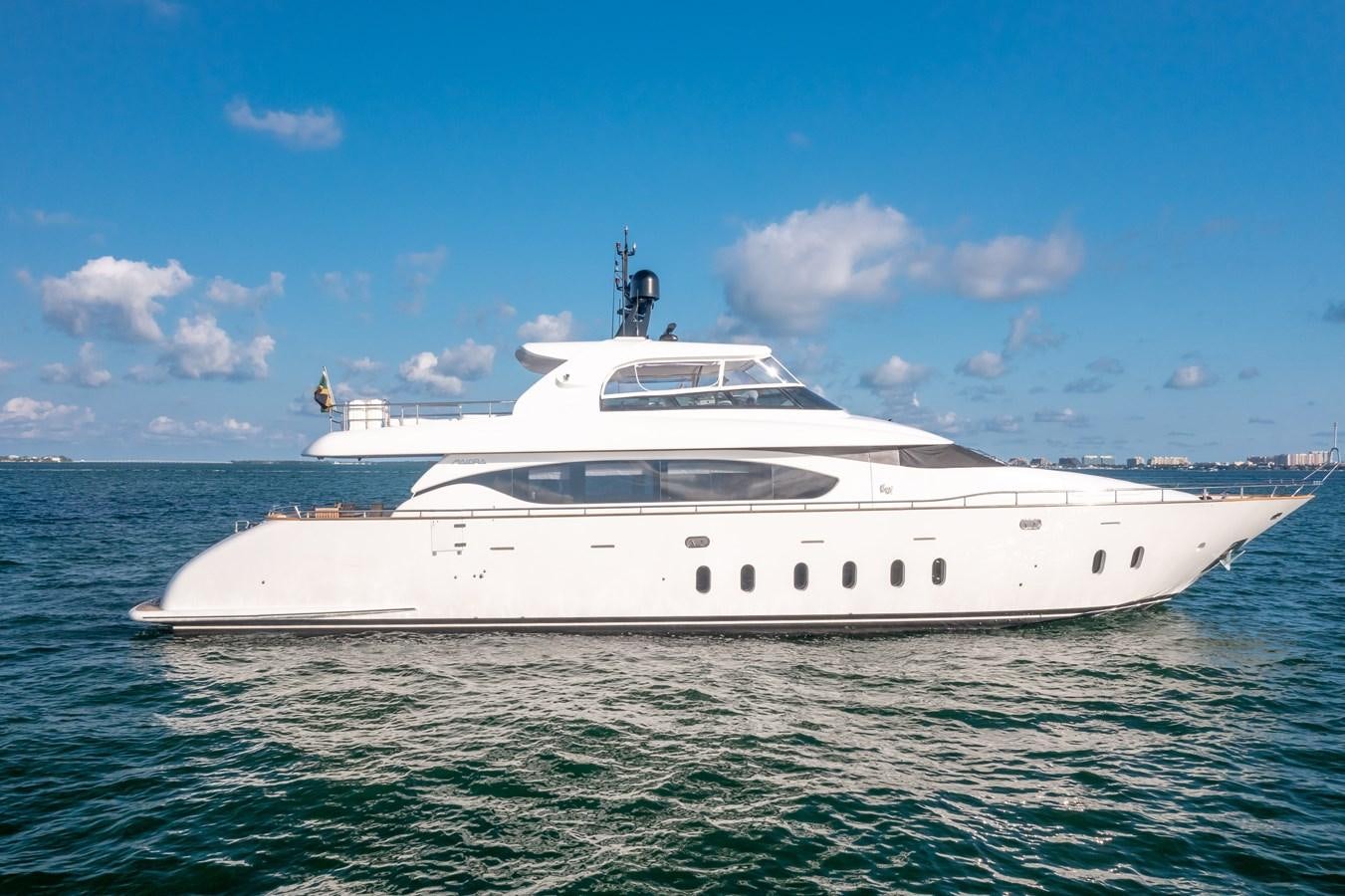 a white yacht in the water aboard DOMINIC Yacht for Sale