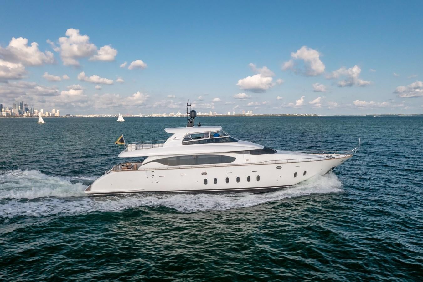 a white yacht on the water aboard DOMINIC Yacht for Sale