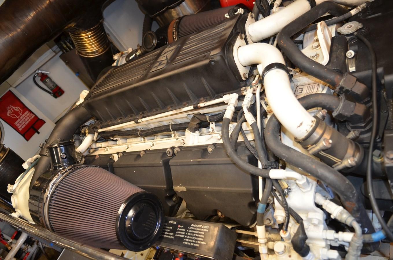 a close-up of a car engine aboard DOMINIC Yacht for Sale