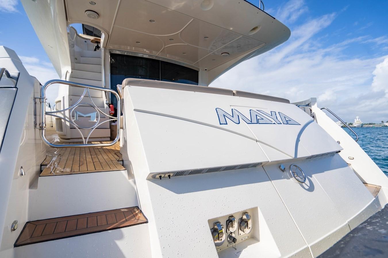 the front of a boat aboard MAYA Yacht for Sale