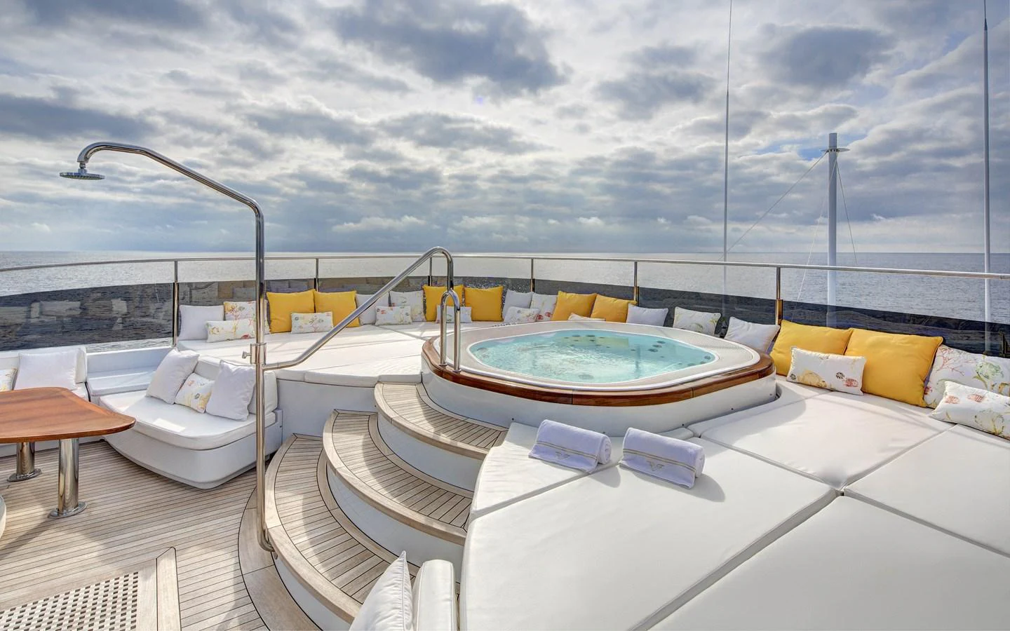 a pool on a deck aboard BARON TRENCK Yacht for Charter