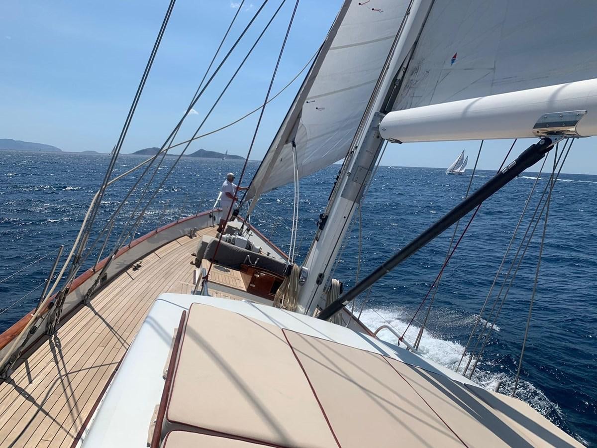 a person on a boat aboard LAMADINE Yacht for Sale