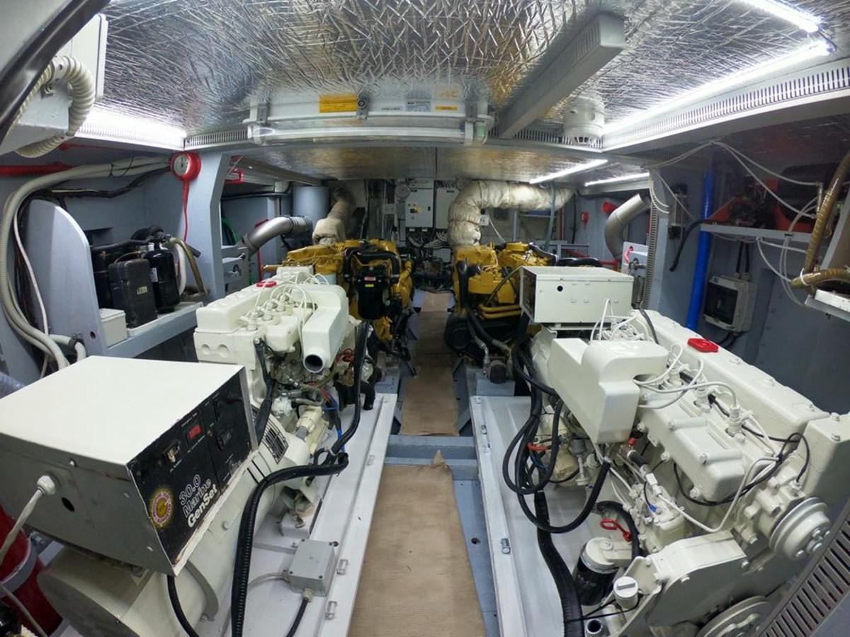 a large room with machinery aboard LAMADINE Yacht for Sale