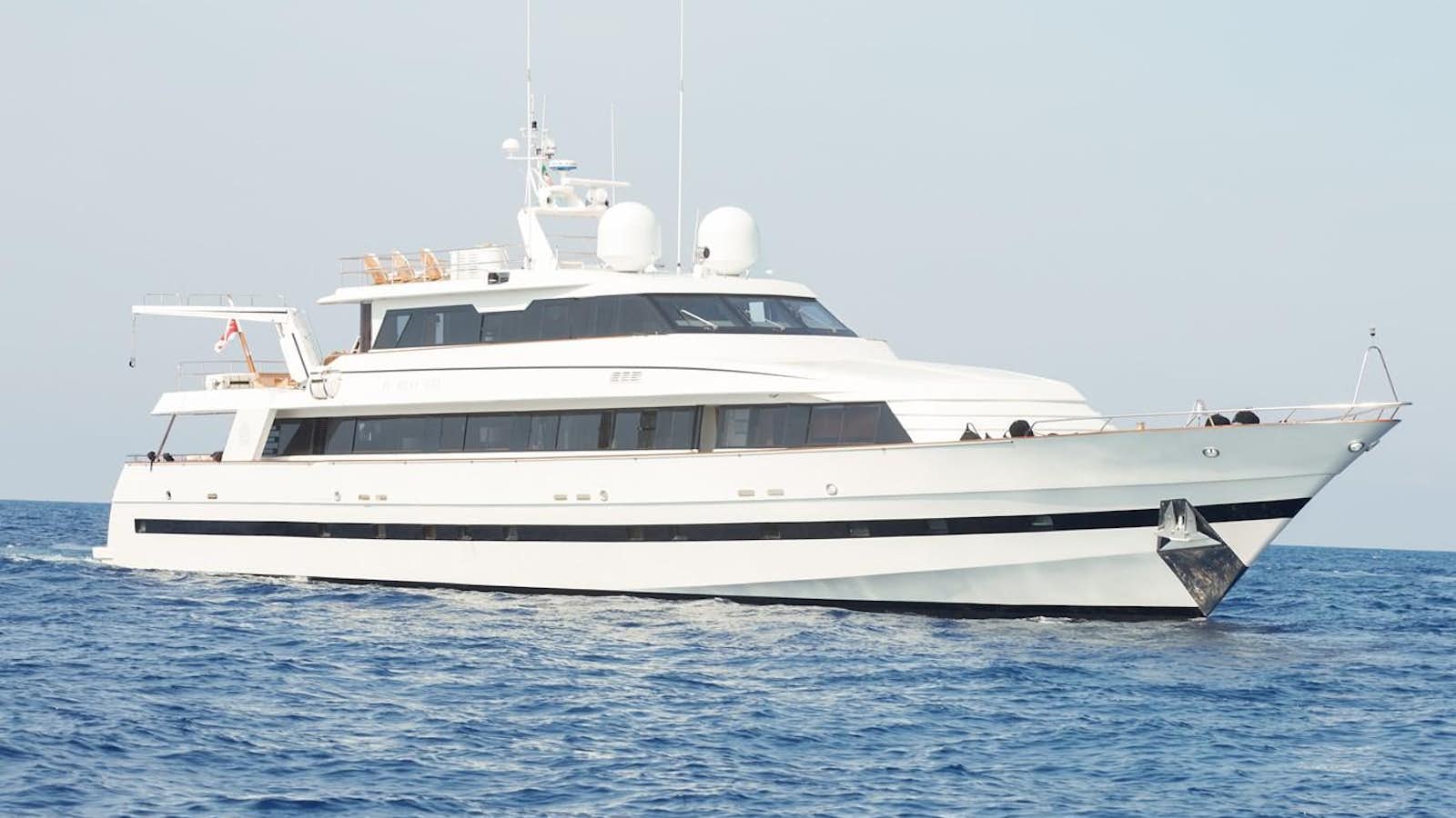 a white yacht in the water aboard SEA LADY II Yacht for Sale