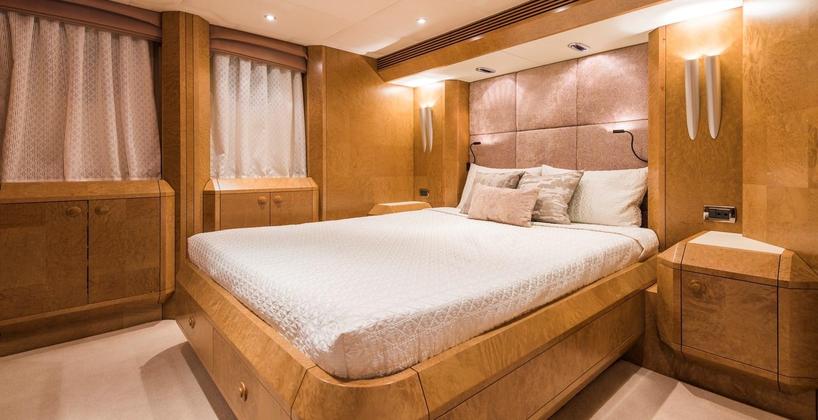 a bed in a room aboard BENITA BLUE Yacht for Charter