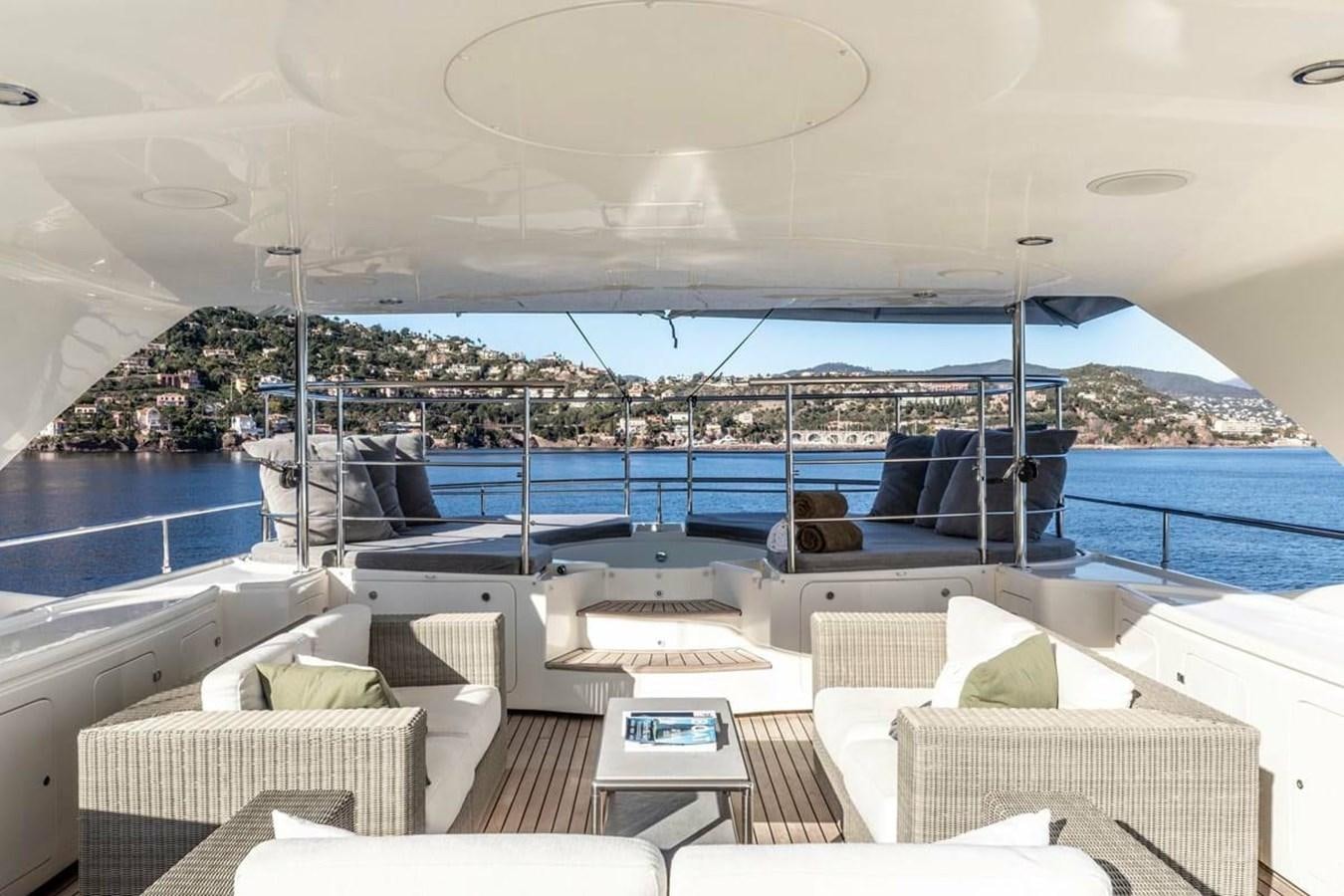 a lounge area on a boat aboard AERO Yacht for Sale