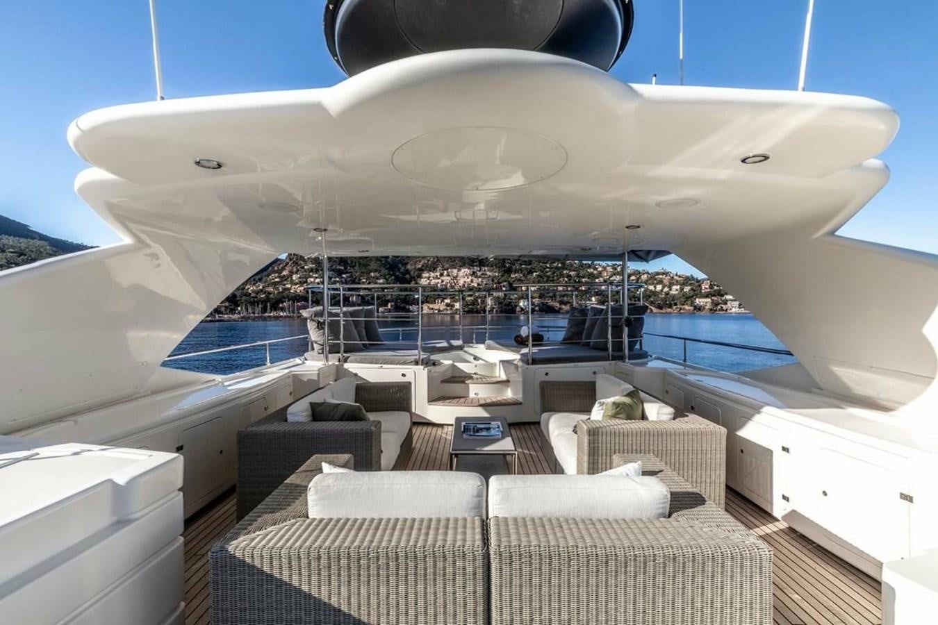 a large white airplane aboard AERO Yacht for Sale