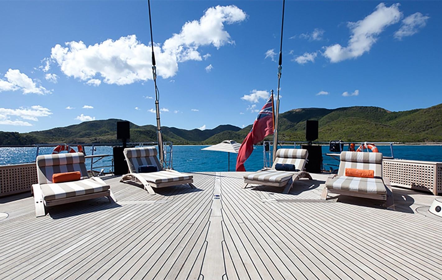 a flag on a dock aboard TIARA II Yacht for Sale