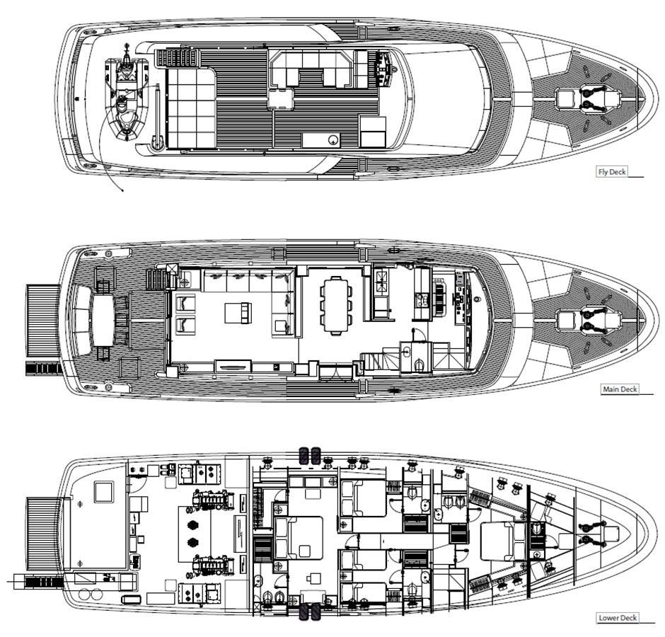 diagram, engineering drawing aboard UNICA Yacht for Sale