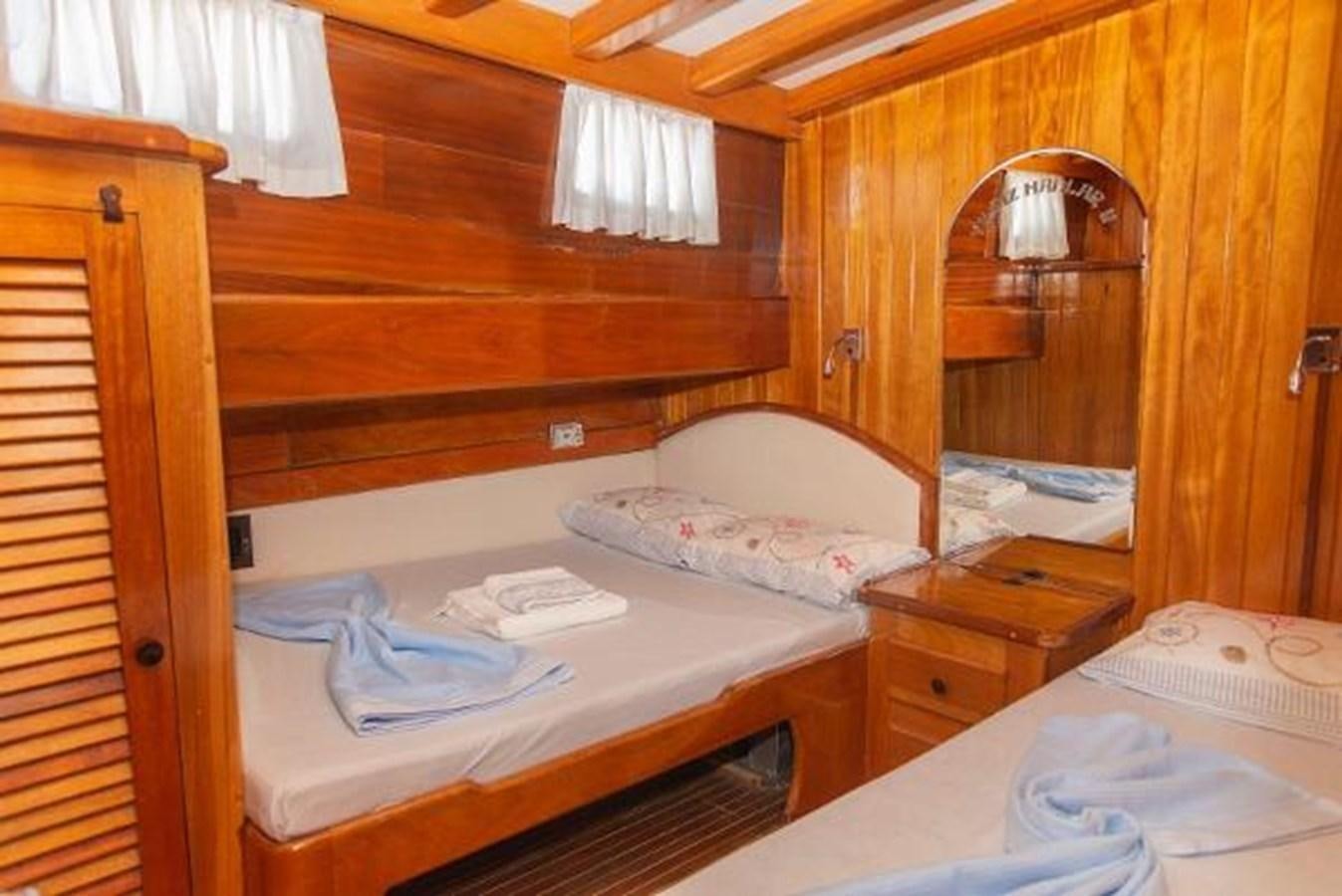 a couple of beds in a room aboard 1998 CUSTOM SAILING YACHT Yacht for Sale