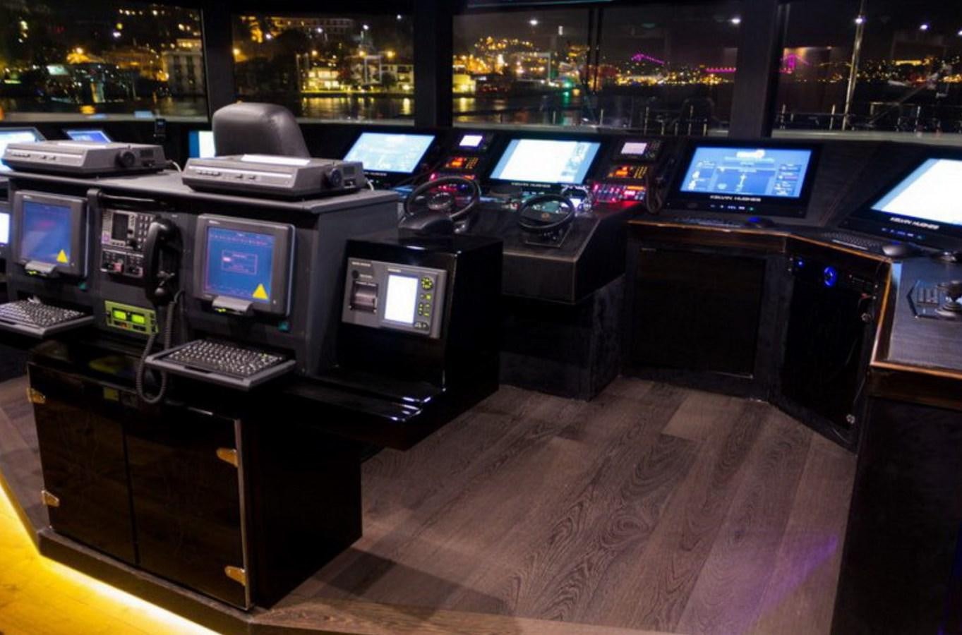 a room full of computers aboard QUEEN MARE Yacht for Charter