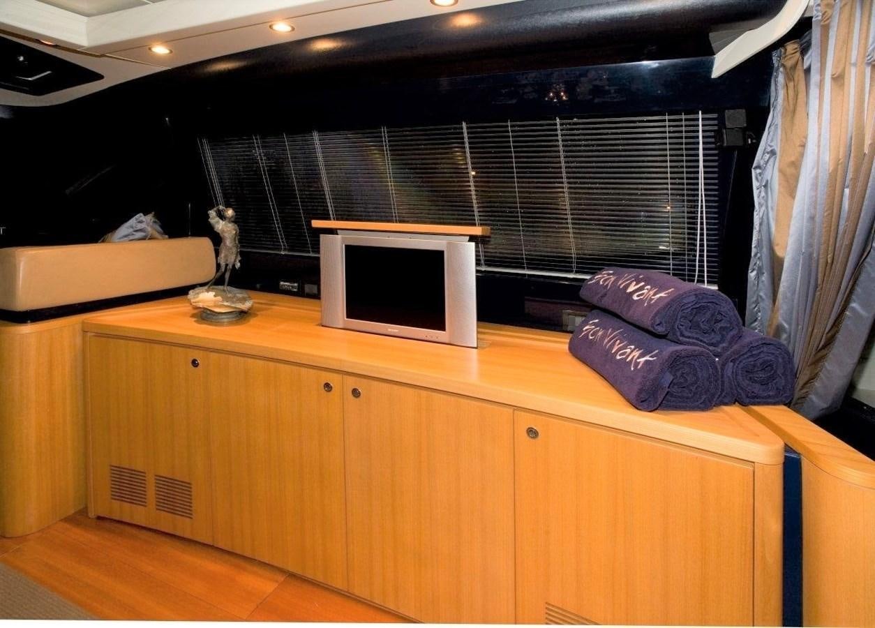 a tv on a counter aboard BON VIVANT Yacht for Sale