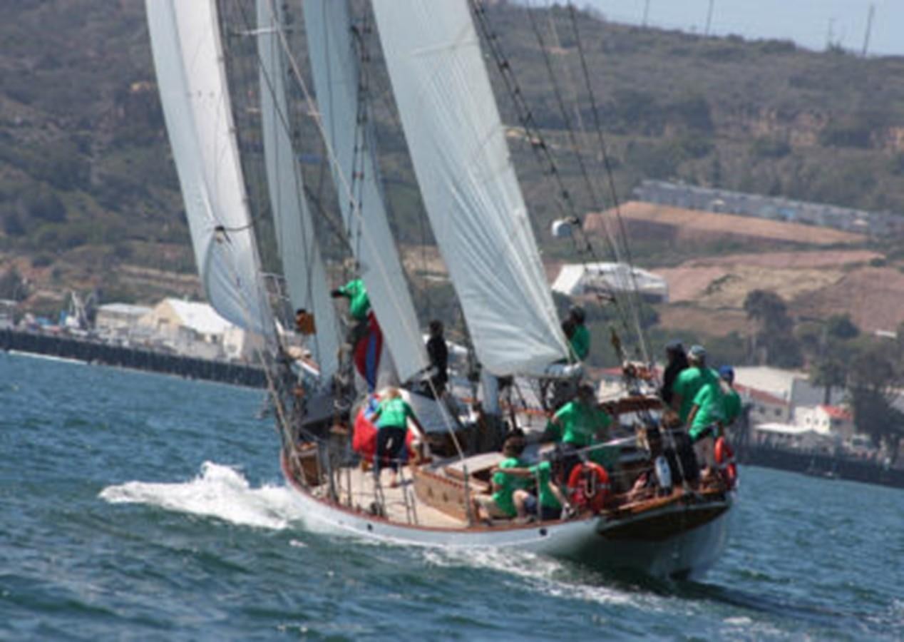 a group of people sailing on a boat aboard CURLEW Yacht for Sale