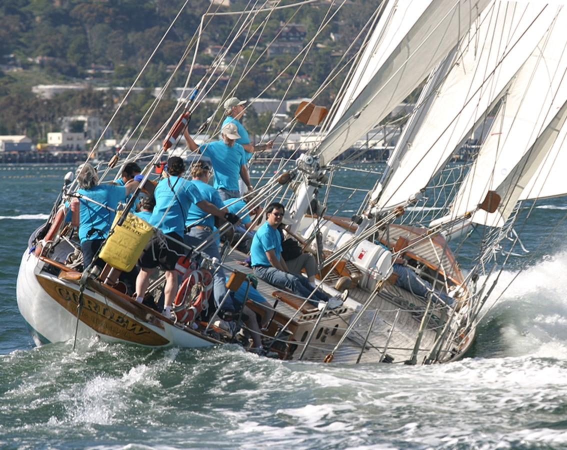 a group of people on a boat aboard CURLEW Yacht for Sale