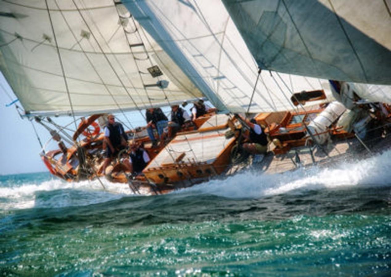a group of people on a sailboat aboard CURLEW Yacht for Sale