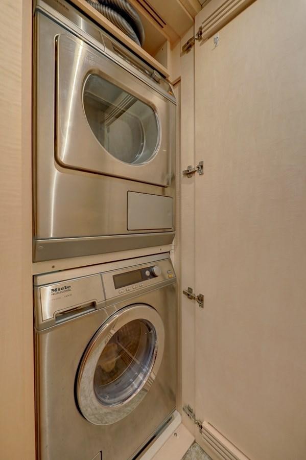 a white washing machine aboard Valere Yacht for Sale