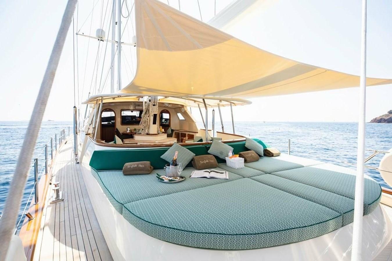 a boat on the water aboard NORFOLK STAR Yacht for Charter