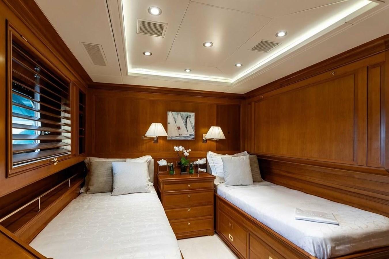 a room with two beds aboard NORFOLK STAR Yacht for Charter