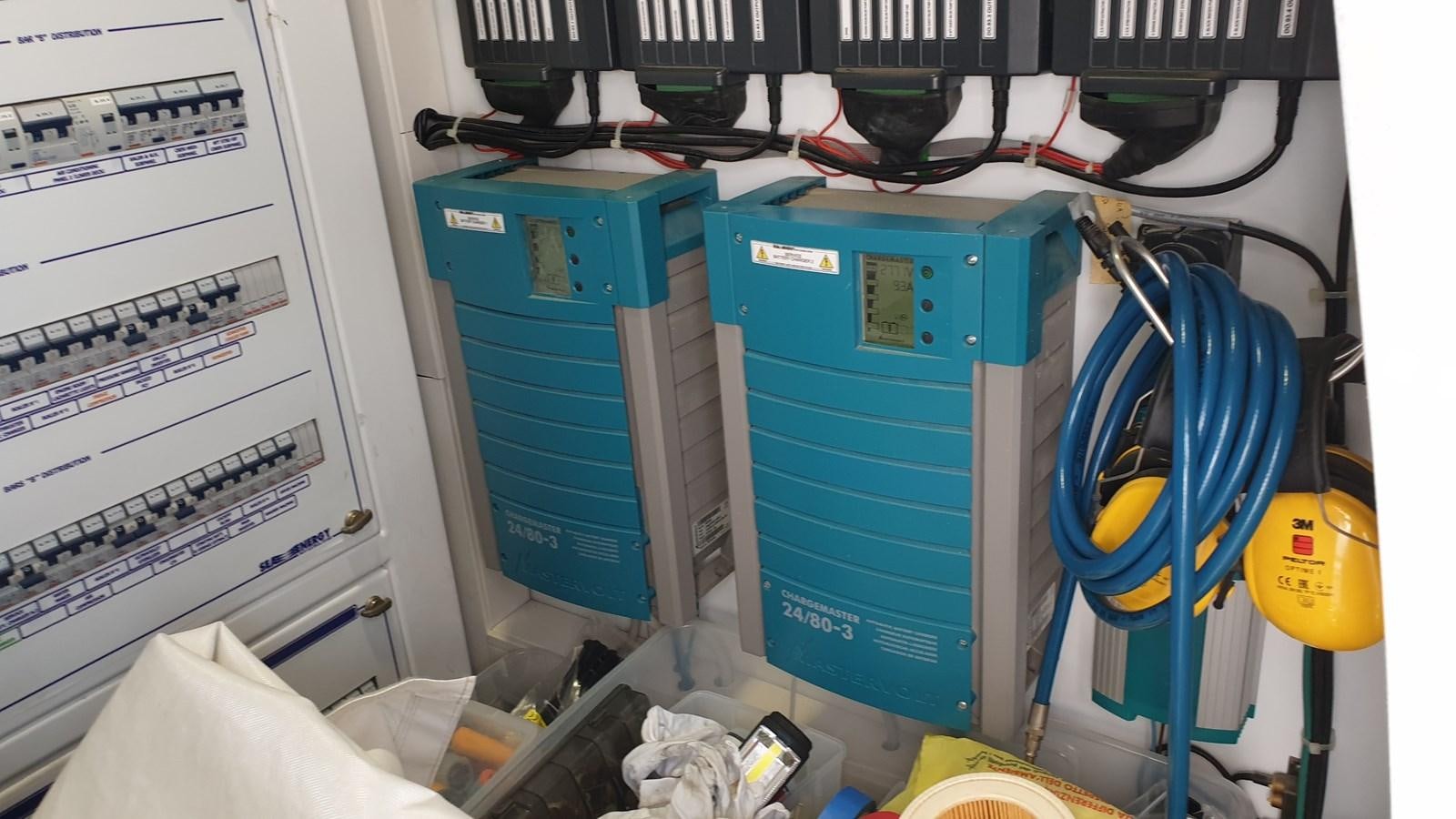 a group of computer components aboard VISIONARIA Yacht for Sale