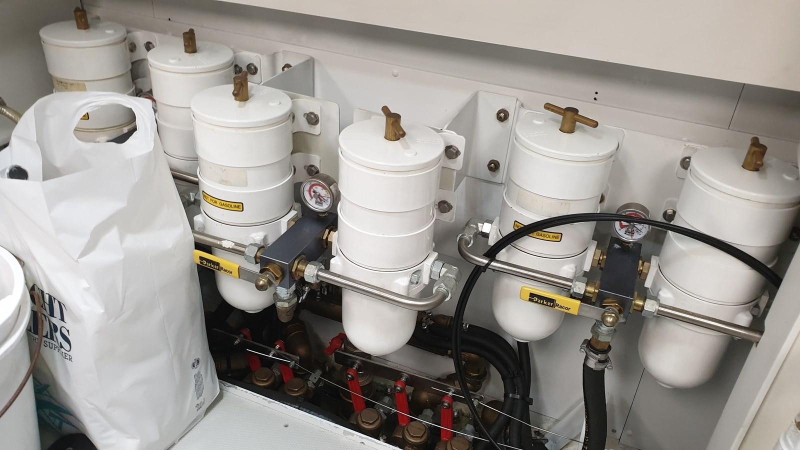 a room with several white pipes aboard VISIONARIA Yacht for Sale