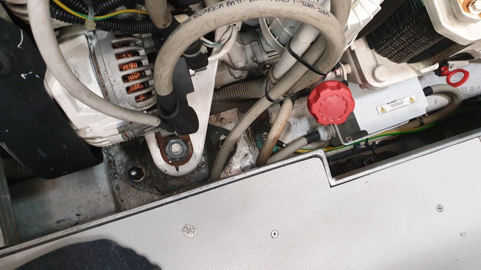 a car engine with a red ball aboard VISIONARIA Yacht for Sale