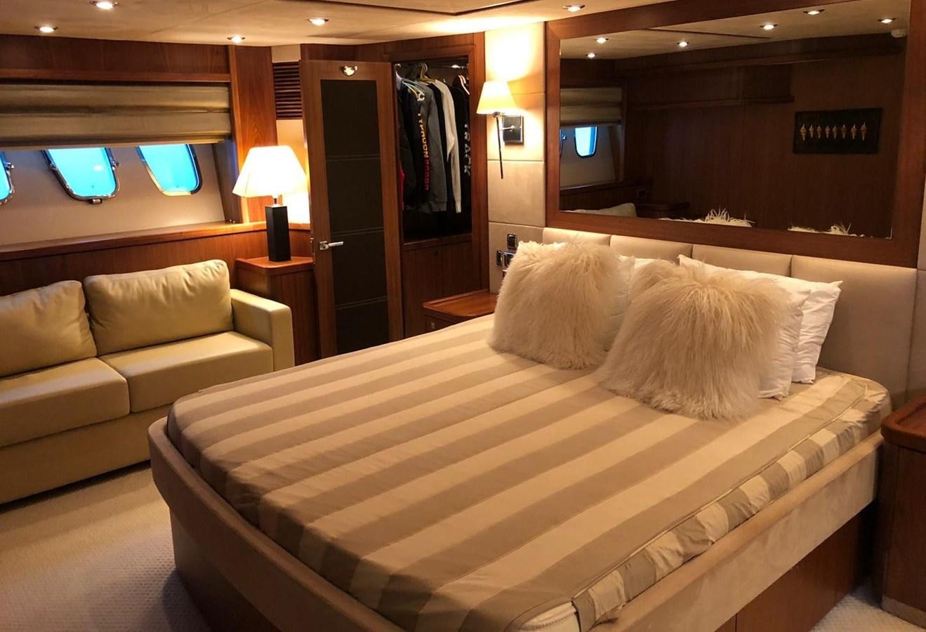 a bed in a hotel room aboard MI ALMA Yacht for Sale