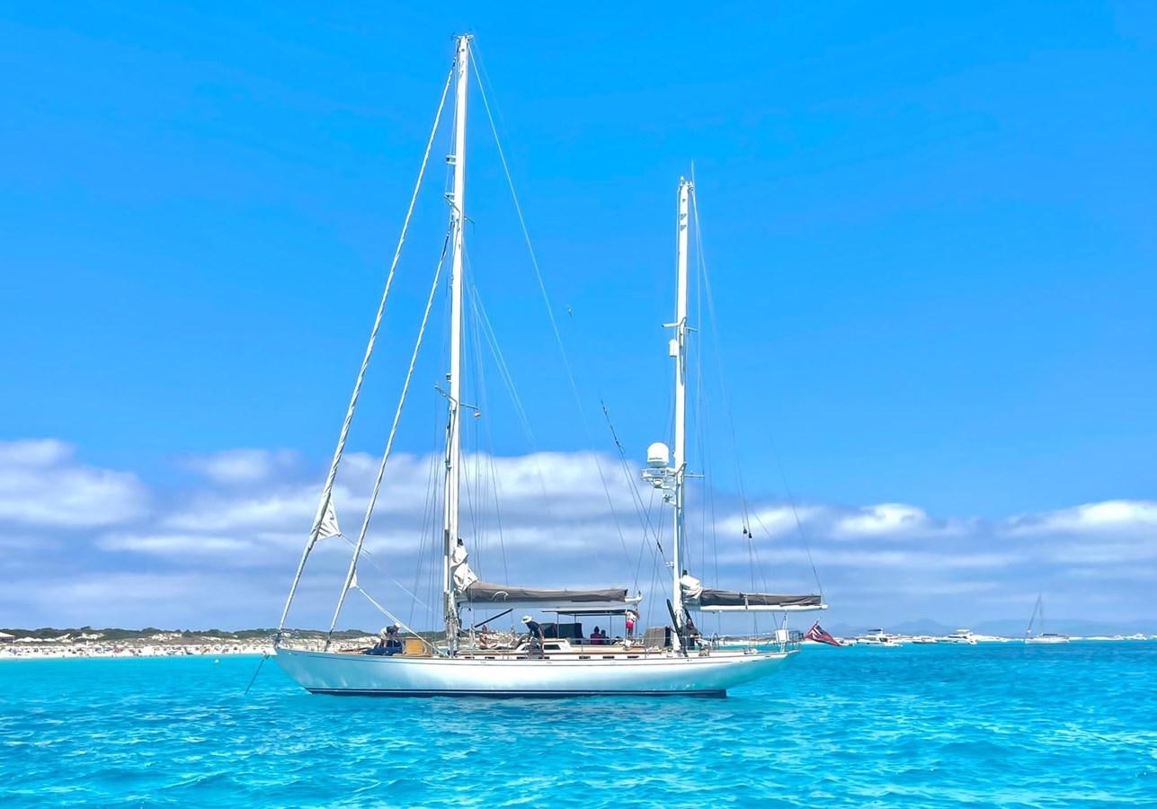 a sailboat on the water aboard AMOENITAS Yacht for Sale