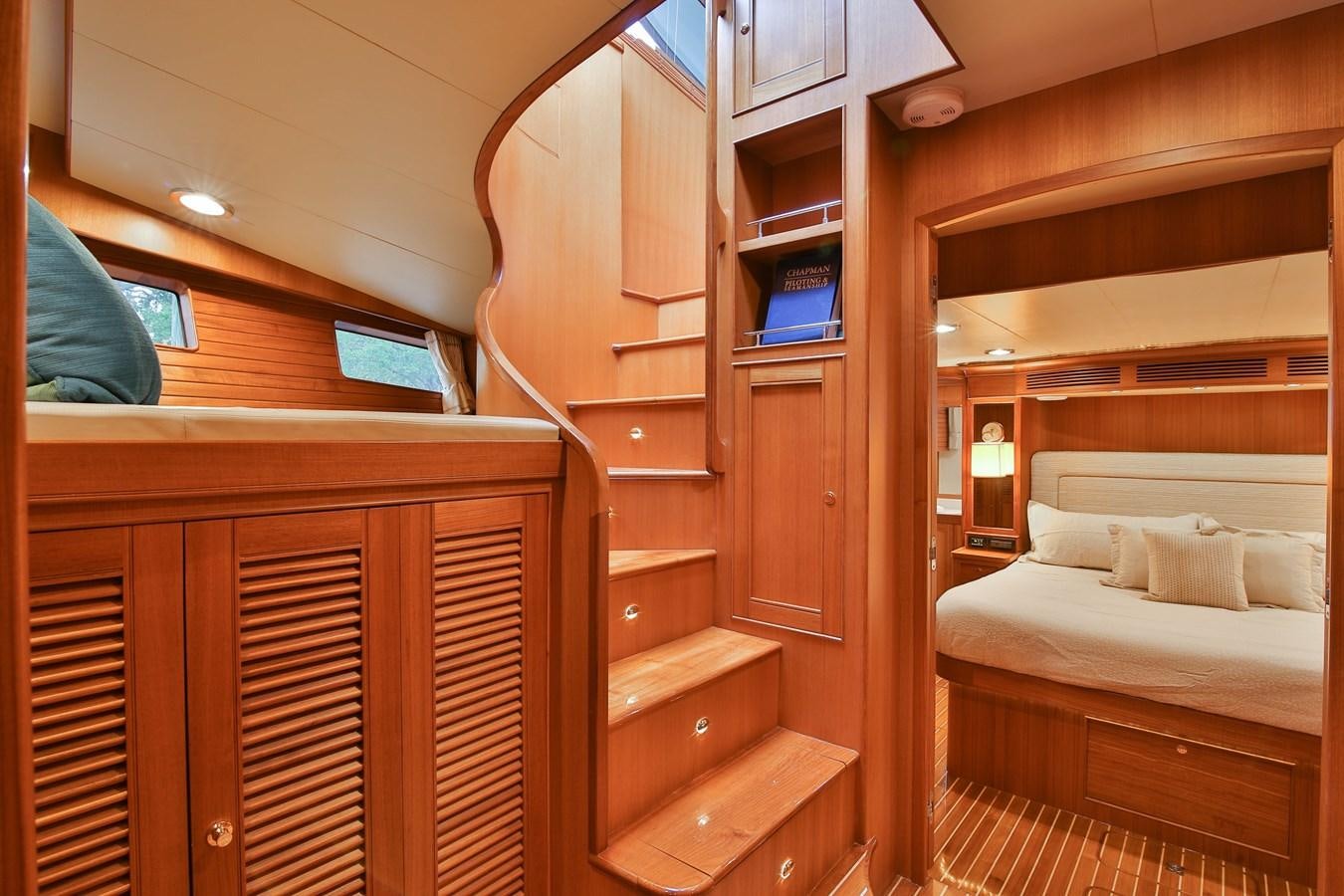 a bunk bed with a tv on the wall aboard FREQUENT SEA Yacht for Sale