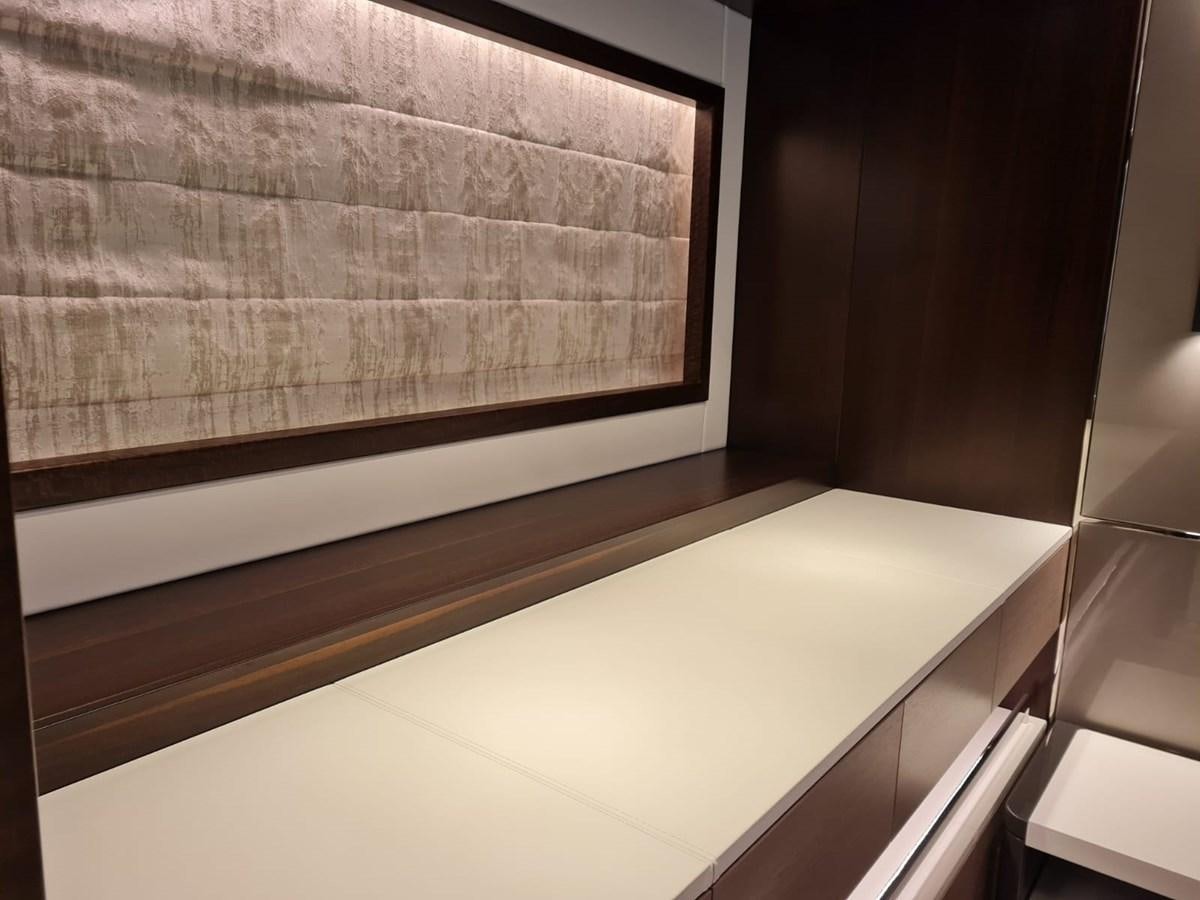 a room with a window and a tile wall aboard CANDY Yacht for Sale