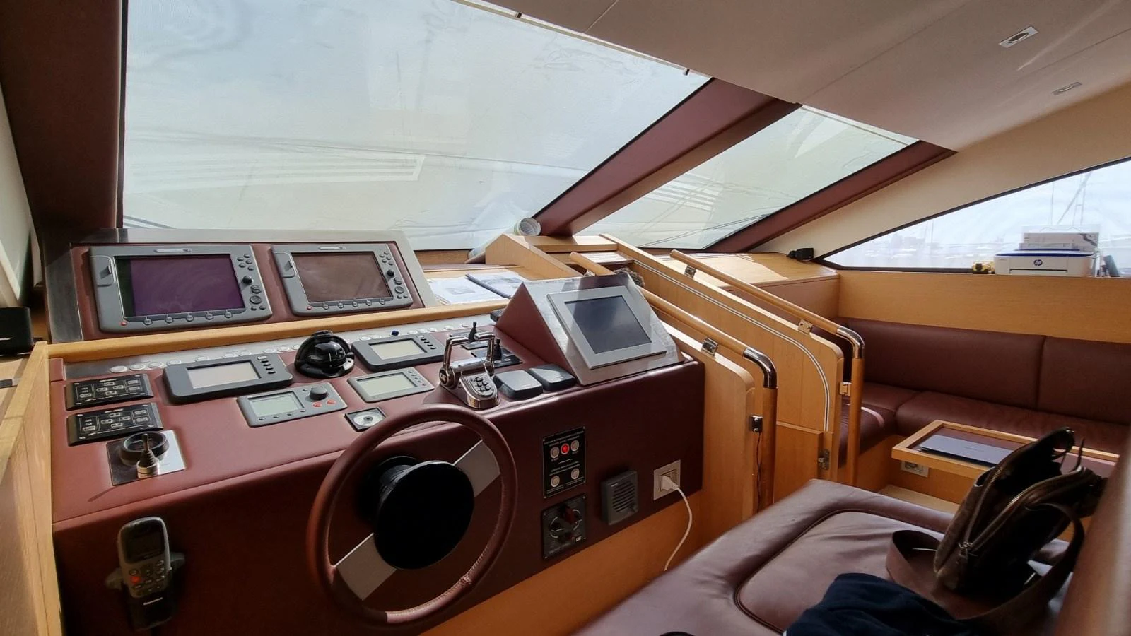 a room with a desk and a laptop aboard RED ROSE Yacht for Sale